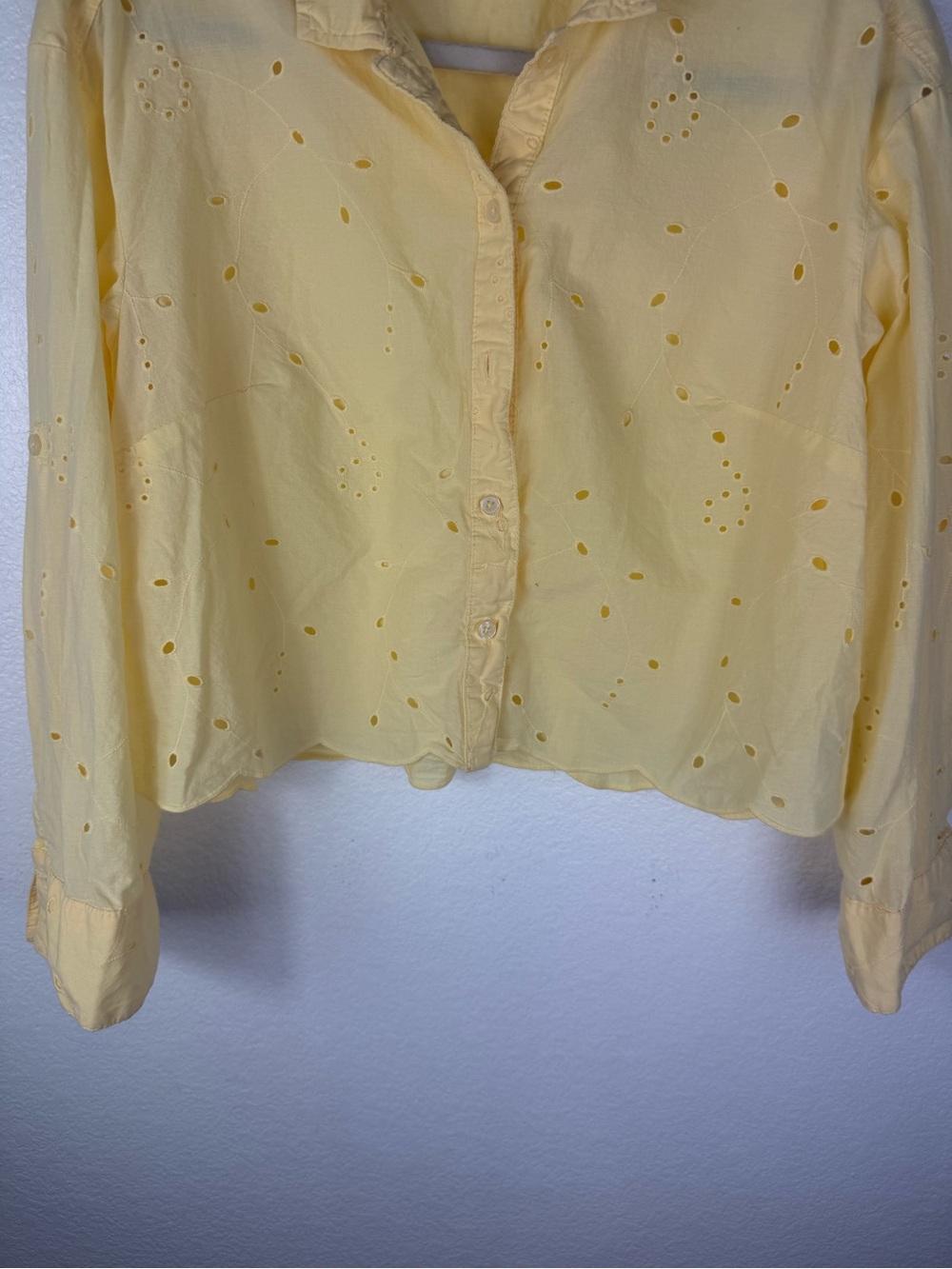 a new day Yellow Eyelet High Waist Shorts and blouse set size S - Picture 7 of 13